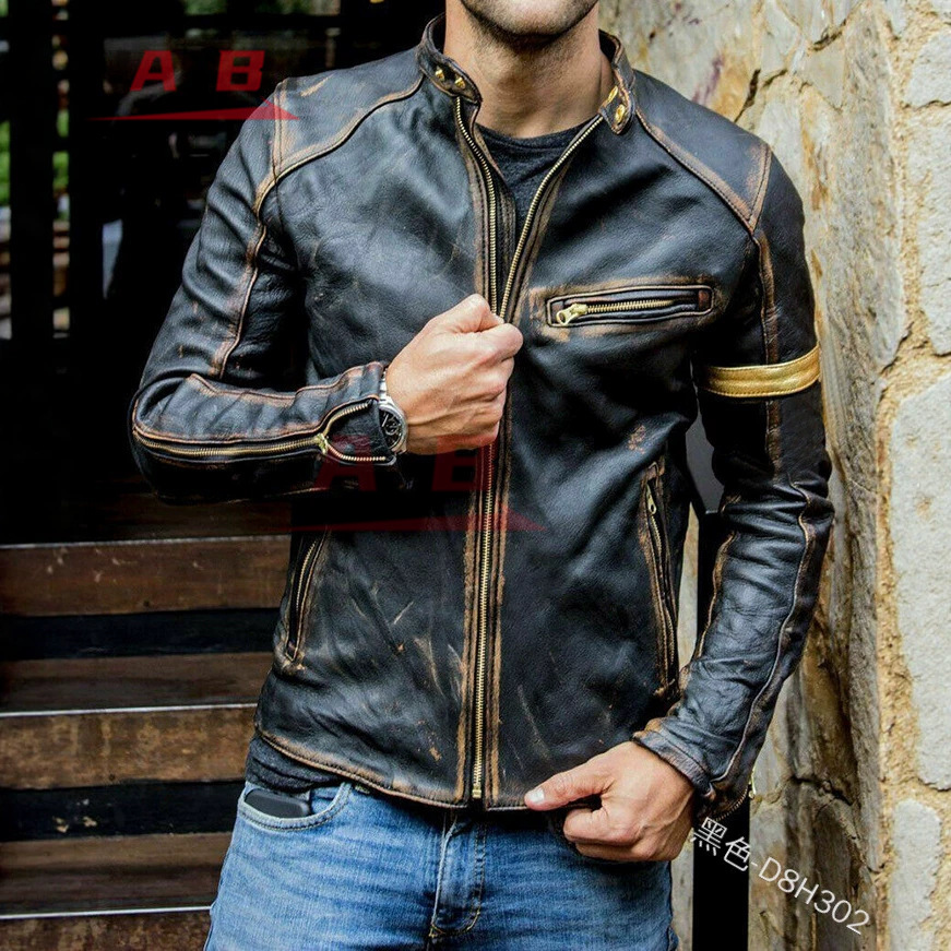 Motorcycle Gear Used - Kurtka motocyklowa retro skórzana streetwearowa bluza